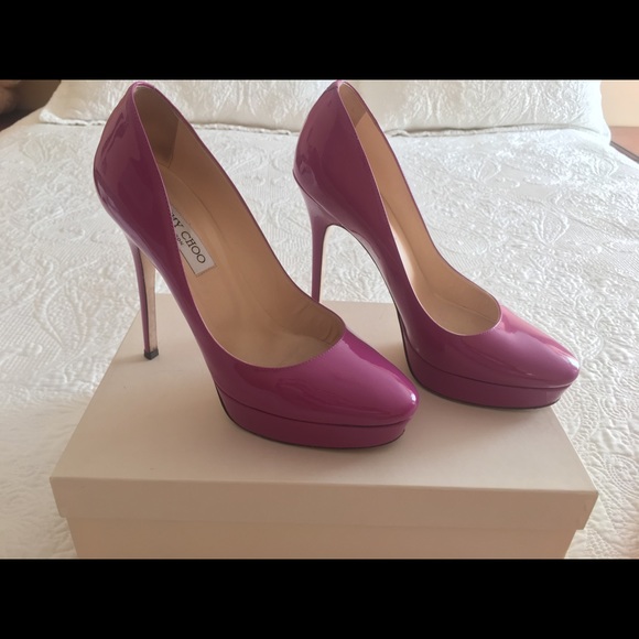 Jimmy Choo 9US Patent Leather Orchid Authentic - Picture 1 of 6